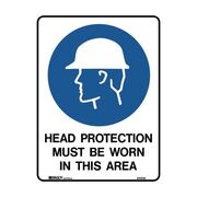 Head Protection Must Be Worn Sign